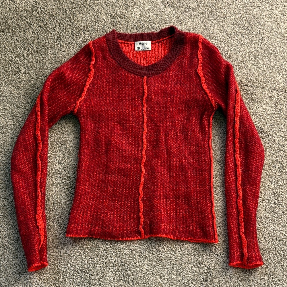 Acne Studios Vibrant Red Crew Neck Sweater